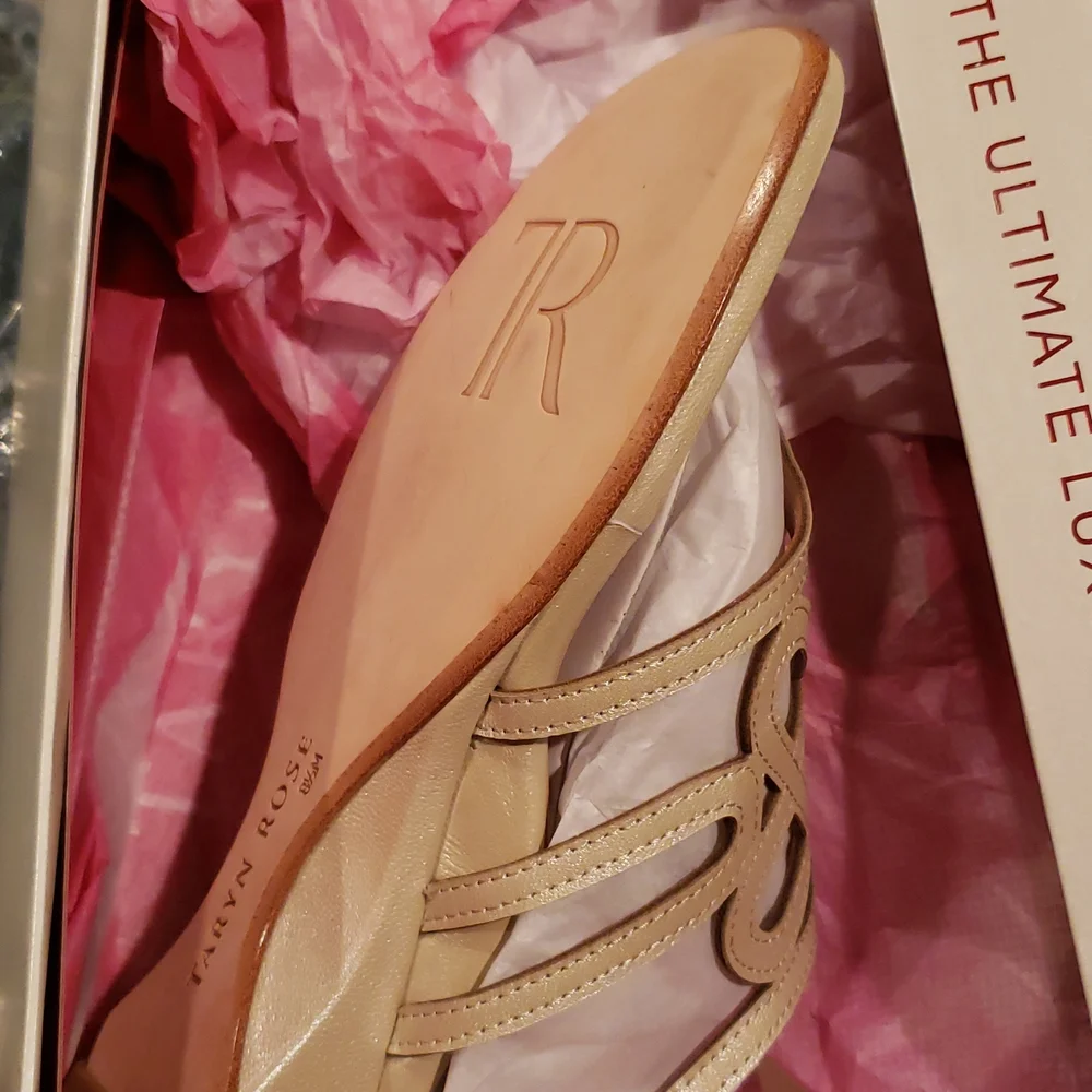 Taryn Rose NEW Sandals Slingback Strappy Wedge Comfort Shoe ALL Leather NIB 8.5 - Picture 9 of 10